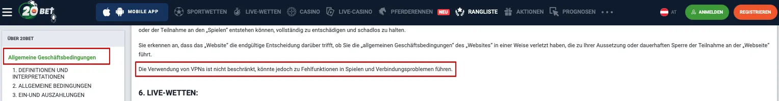 20Bet Casino Vpn