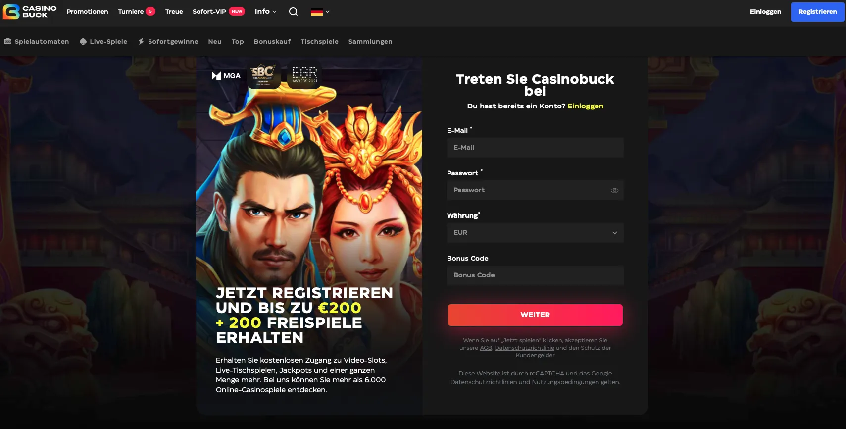 Casinobuck Lobby