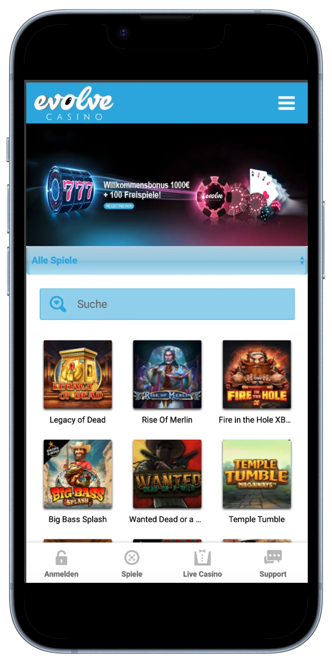 Evolvecasino Mobile