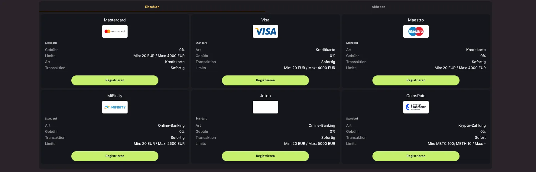 Einzahlungen im Wanted Win Casino: Test von goldchip-casinos.at