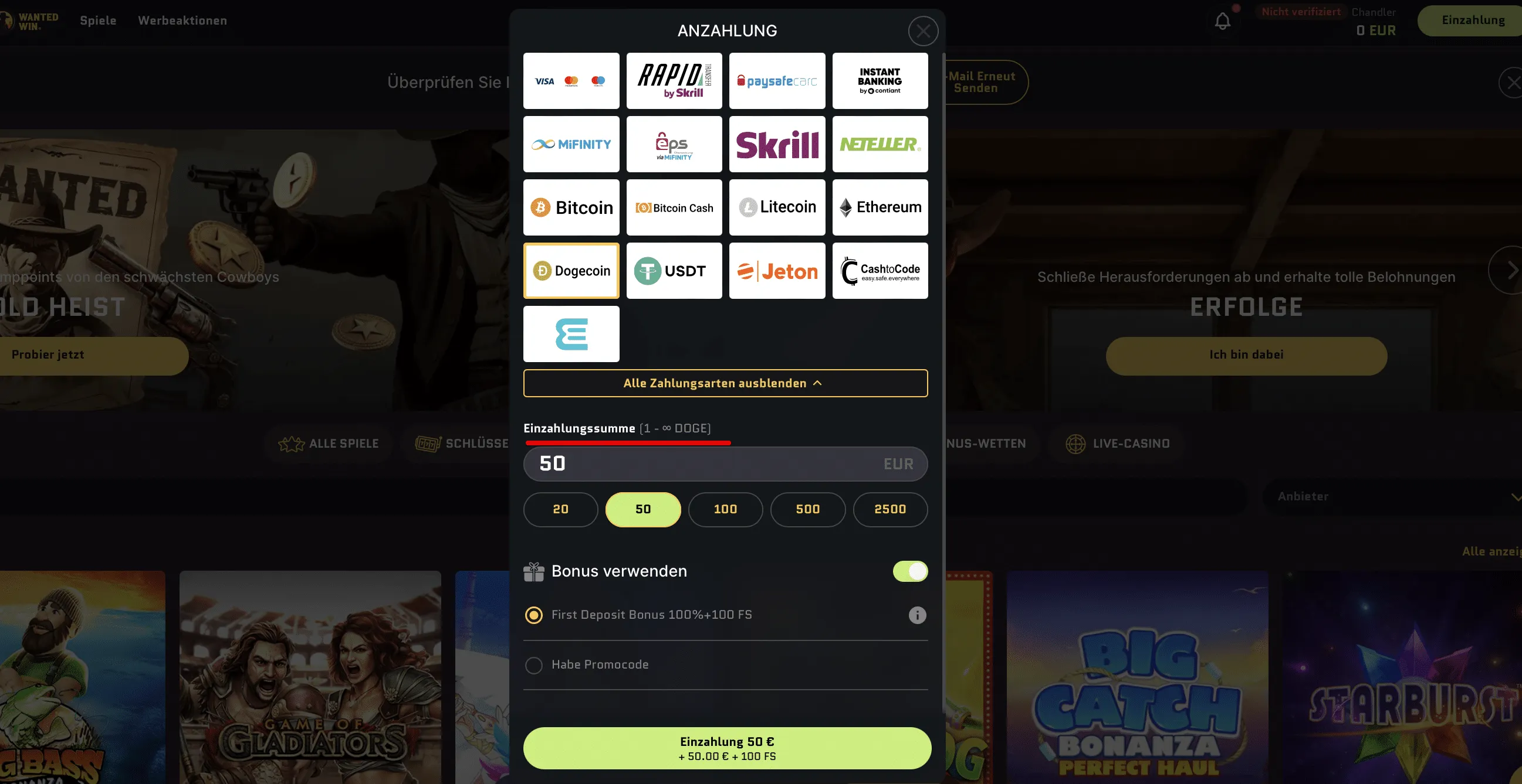 Wanted Win Casino Online Mindesteinzahlung: goldchip-casinos.at Bewertung
