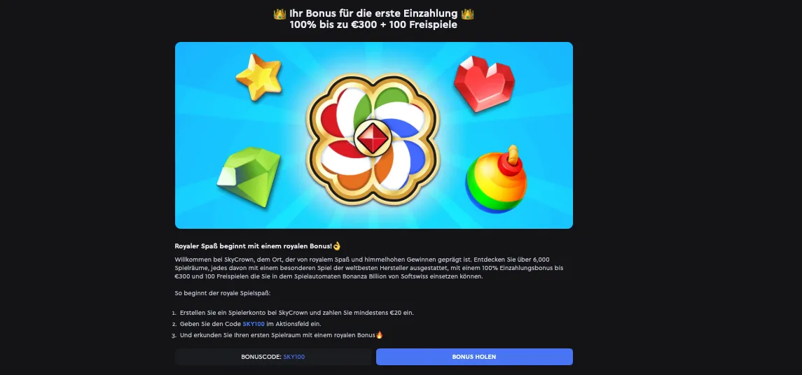 SkyCrown Casino Online Bonus Code - goldchip-casinos.at Überprüfung