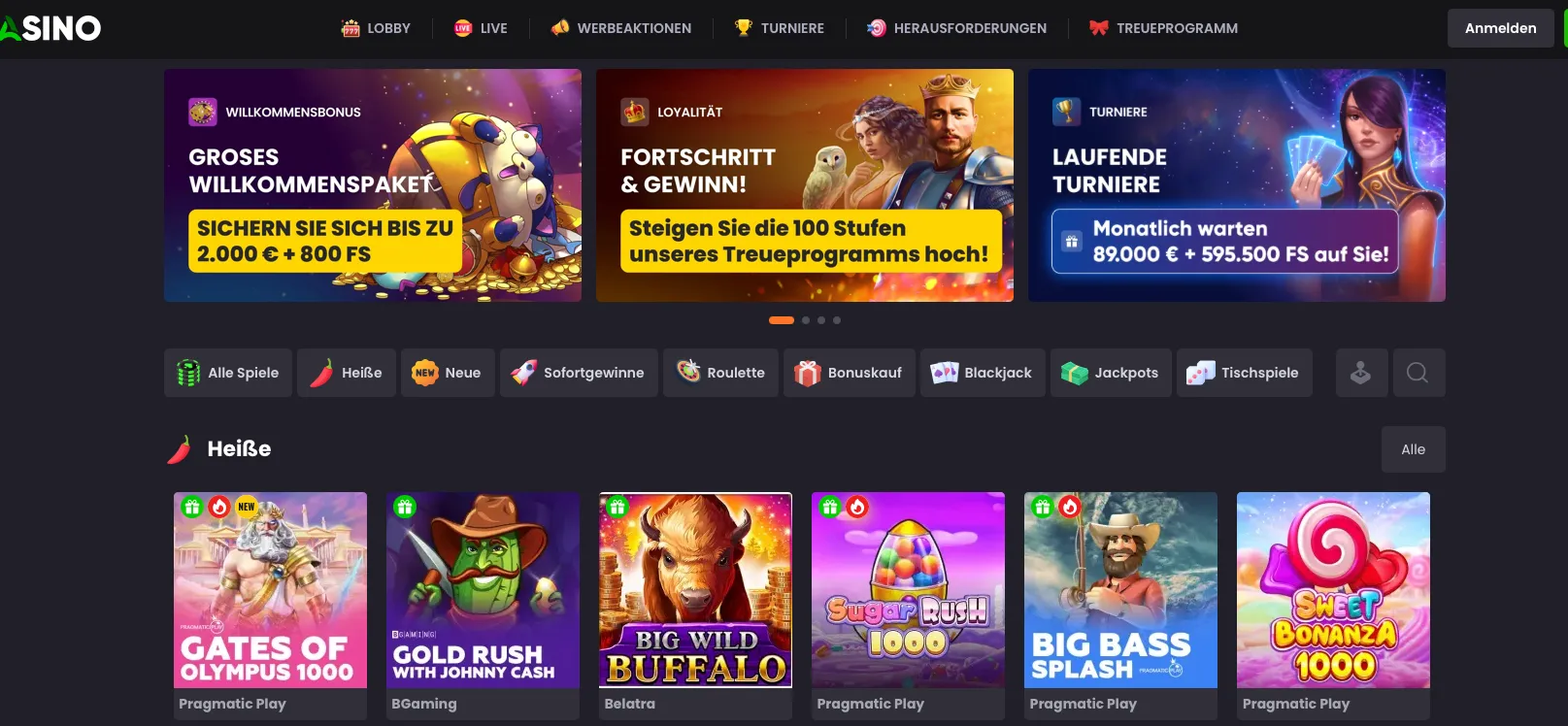 Überblick über Asino Casino - goldchip-casinos.at Test