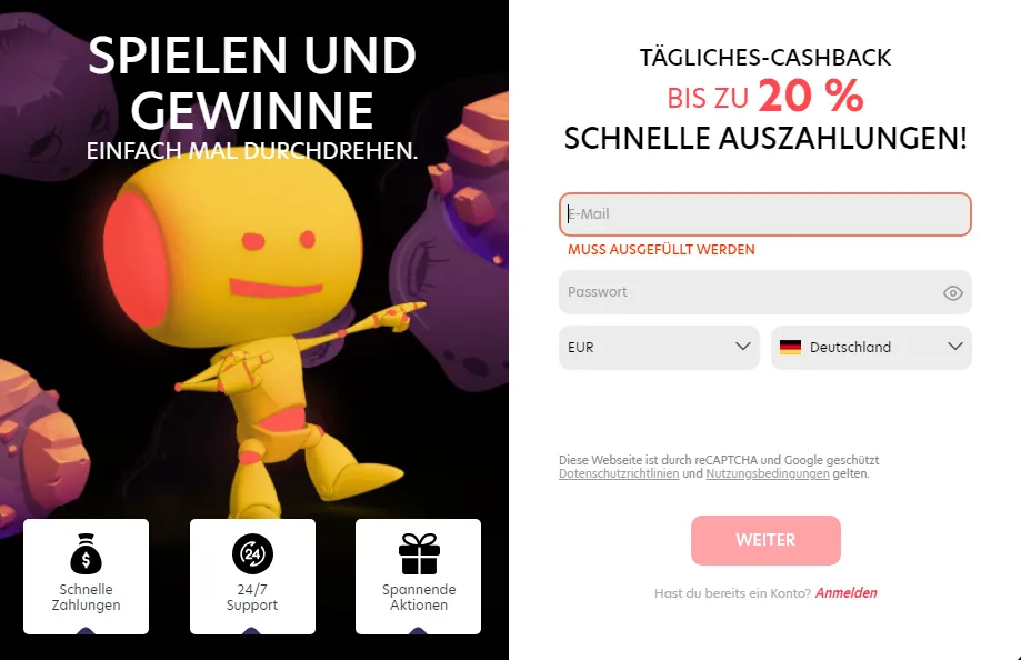 Evospin Casino Registrierung - goldchip-casinos.at Test