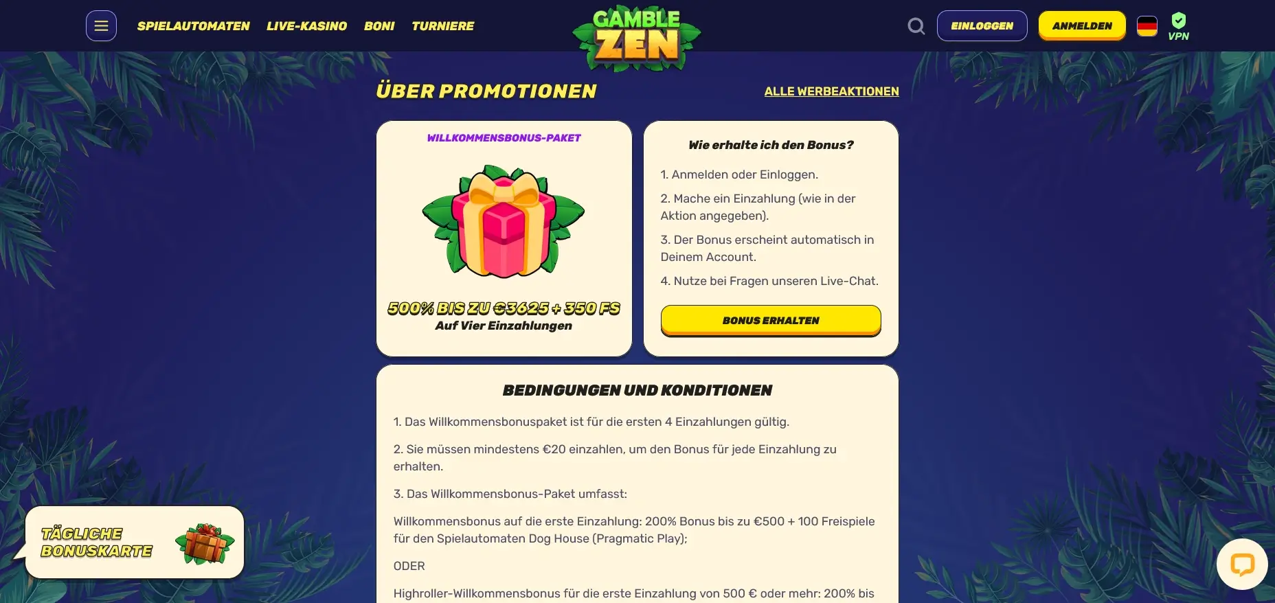 GambleZen Bonus 300 Prozent Casino Bonus
