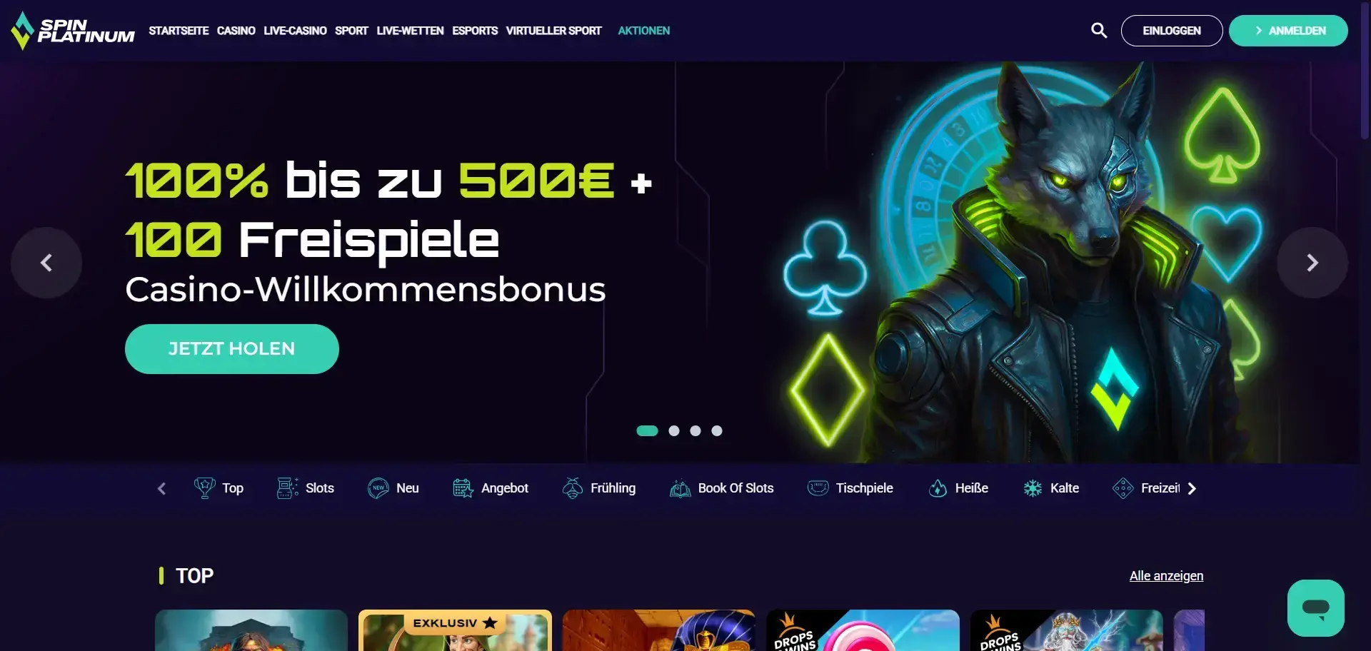 Spin Platinum neuen Online Casinos Freispiele