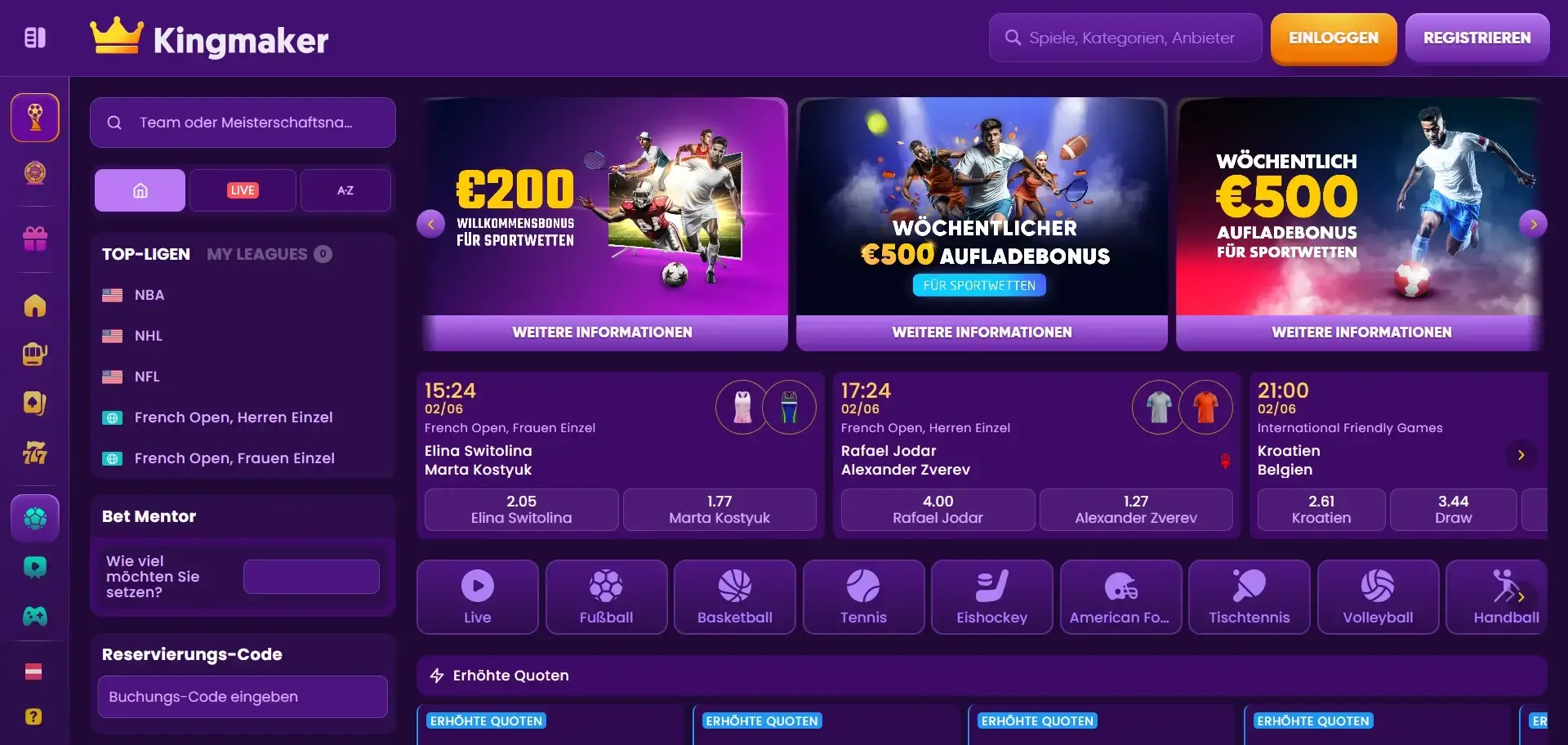 Kingmaker Casino Sportwetten